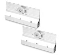 Besttoolifes Lot de 2 rouleaux de support de porte de douche sans cadre, finition chromée avec roulement à billes, roue ronde en plastique de 1,9 cm, compatibilité verre de 35,6 cm, 1 paquet (2 pièces
