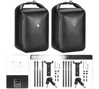 Besttoolifes Lot de 2 sacoches de fourche avant de vélo étanches de 10 L, avec support à dégagement rapide, sac de rangement en PVC pour VTT, vélos de route et scooters (2 ensembles)
