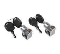 Besttoolifes Lot de 2 serrures électriques de type A pour batterie de vélo - Coque plaquée zinc avec noyau en aluminium, serrure antivol pour batterie de vélo et fixation de tige de selle (argenté)