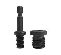 Besttoolifes Lot de 2 tiges de connexion M10 de 6,35 mm pour meuleuse d'angle, adaptateur de meuleuse à poignée hexagonale avec convertisseur M10 vers M16, acier au carbone