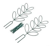 Besttoolifes Lot de 2 treillis de jardin en forme de feuille pour plantes d'intérieur - Support en métal robuste pour plantes grimpantes Hoya, Monstera et vignes rampantes - 14 x 31 cm - Vert