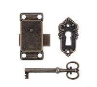 Besttoolifes Lot de 2 verrous de porte d'armoire vintage - Serrures décoratives en bronze antique pour boîtes en bois, boîtes à bijoux, boîtes à vin et meubles - Matériel en alliage de zinc