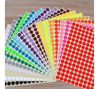 Besttoolifes Lot de 20 étiquettes autocollantes rondes en 20 couleurs, étiquettes colorées multi-tailles pour travaux manuels, papier d'étiquettes pour projets de bricolage, autocollants ronds