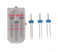 Besttoolifes Lot de 3 aiguilles doubles 2/90 3/90 4/90 en acier inoxydable à double pointe pour machines à coudre 2 mm, 3 mm, 4 mm, compatibles avec la plupart des machines à coudre