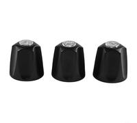 Besttoolifes Lot de 3 boutons de douche de rechange noir mat, poignées de robinet chaud/froid/inverseur pour baignoire douche, construction en métal durable avec installation facile