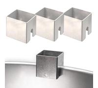 Besttoolifes Lot de 3 supports de tapis d'espacement pour grille de barbecue, support de plaque de feu en acier inoxydable pour espace de 2,5 cm, support carré pour tous les foyers