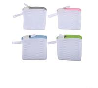 Besttoolifes Lot de 4 sacs de rangement pour dosettes à linge, réutilisables et dissolvables pour machine à laver, support de capsules de détergent à lessive de voyage pour perles parfumées (carré)