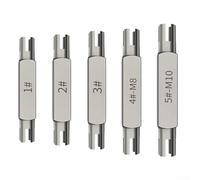 Besttoolifes Lot de 5 extracteurs de tarauds cassés, tige hexagonale à double extrémité, outil d'extraction de vis M10 en alliage d'acier pour boulons sans tête et goujons cassés