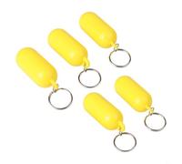 Besttoolifes Lot de 5 porte-clés ovales flottants et kayak pour canoë, bateau, natation, léger, ABS, sports nautiques, rafting pour porte-clés flottants (jaune)