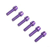 Besttoolifes Lot de 6 boulons de potence de guidon en acier de 18 mm compatibles avec M5 pour fixation élévatrice et levier de frein, fixation de cage de bouteille de vélo (violet)