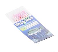 Besttoolifes Lot de 6 crochets de pêche lumineux en plastique et acier pour ligne de pêche colorée en soie et eau douce avec crochets (9)