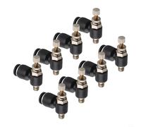 Besttoolifes Lot de 8 raccords pneumatiques à pousser - Tube de 4 mm x filetage M5 - Connecteurs de valve de contrôle de vitesse en laiton et plastique - Coupleurs rapides pour systèmes d'air, eau et