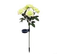 Besttoolifes Lot de lampes solaires en forme de roses - 7 têtes insérées dans le sol pour allées de jardin, cours et arrière-cours - ABS + acier inoxydable (vert)
