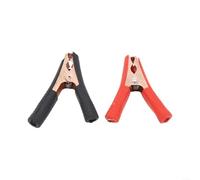 Besttoolifes Lot de pinces de batterie en cuivre 100 A, test robuste plaqué avec clips isolés pour voiture, pince crocodile, testeur en caoutchouc, rouge plus noir 2
