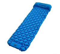 Besttoolifes Matelas de couchage auto-gonflant avec oreiller intégré - Tapis de camping gonflable ultra léger de 5,1 cm d'épaisseur pour la randonnée, matelas gonflable d'extérieur, 20D (bleu marine)