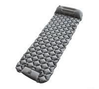 Besttoolifes Matelas de couchage auto-gonflant avec oreiller intégré - Tapis de camping gonflable ultra léger de 5,1 cm d'épaisseur pour randonnée, matelas gonflable d'extérieur, 20D (gris clair)