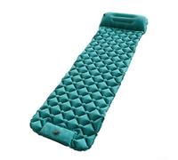 Besttoolifes Matelas de couchage auto-gonflant avec oreiller intégré - Tapis de camping gonflable ultra léger de 5,1 cm d'épaisseur pour la randonnée, matelas gonflable d'extérieur, 20D (bleu paon)