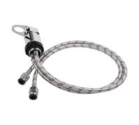 Besttoolifes Mitigeur de douche pour camping-car, pour robinet de douche avec queues en acier inoxydable de 800 mm, ajustement poussoir de 12 mm, laiton effet chromé, économie d'espace