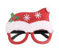 Besttoolifes Monture de lunettes festive à paillettes, construction en tissu plastique léger, thème Père Noël, bonhomme de neige, renne et fête de vacances (5#)