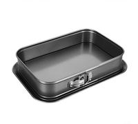 Besttoolifes Moule à gâteau rectangulaire, fond amovible, plateau à cheesecake en acier carbone, antiadhésif à dégagement rapide, chaleur uniforme, passe au lave-vaisselle, 28 x 18 cm