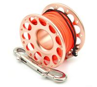 Besttoolifes Moulinet de plongée rose de 30 m - Bobine de ligne de 15 m ou 30 m en alliage d'aluminium aéronautique avec crochet à double extrémité en acier inoxydable 316, design compact et portable