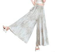 Besttoolifes Palazzo Pantalon à jambe large pour femme Taille haute Tie Dye | Pantalon ample d'été léger et fluide pour la plage, décontracté, bohème, vacances, maxi
