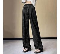 Besttoolifes Pantalon large en satin taille haute pour femme | Étincelant, mode coréenne ample pour un ajustement parfait, taille élastique pour une tenue décontractée d'été