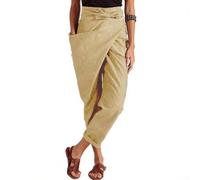 Besttoolifes Pantalon portefeuille à nouer sur le devant pour femme avec | Legging à ourlet irrégulier pour yoga, vacances, plage, cyclisme, printemps été, décontracté, solide