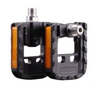 Besttoolifes Pédales de vélo pliables de 2,4 cm pour vélos électriques de montagne de route, plate-forme de roulement scellée en alliage d'aluminium avec bandes réfléchissantes pour plus de sécurité