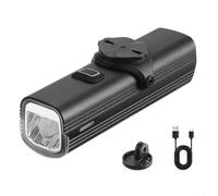 Besttoolifes Phare de vélo 1 000 lumens, rechargeable USB-C, 5 modes, étanchéité IPX5, faisceau de 230 m, compatible avec le support Garmin, pour la conduite de nuit, noir
