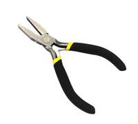 Besttoolifes Pince à bec plat avec pointe coudée pour la fabrication de bijoux, outil d'artisanat de précision à bec courbé, coupe ronde latérale, mini coupe-fil de 10,2 cm, outil à main en métal