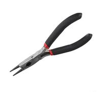 Besttoolifes Pince à bec plat avec pointe coudée pour la fabrication de bijoux, outil d'artisanat de précision à bec courbé, coupe ronde latérale, mini coupe-fil de 10,2 cm, outil à main en métal