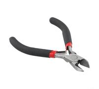 Besttoolifes Pince à bec plat avec pointe coudée pour la fabrication de bijoux, outil d'artisanat de précision à bec courbé, coupe ronde latérale, mini coupe-fil de 10,2 cm, outil à main en métal