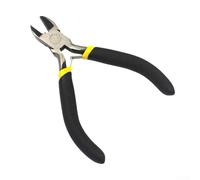 Besttoolifes Pince à bec plat avec pointe coudée pour la fabrication de bijoux, outil d'artisanat de précision à bec courbé, coupe ronde latérale, mini coupe-fil de 10,2 cm, outil à main en métal