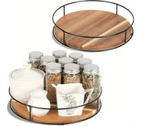 Besttoolifes Plateau tournant de 22,9 cm en bois antidérapant rotatif à 360° pour comptoir de cuisine