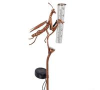 Besttoolifes Pluviomètre en métal à énergie solaire avec veilleuse, décoration de jardin pour extérieur, terrasse, pelouse, ferme, instrument météo étanche de grande capacité