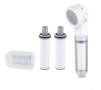 Besttoolifes Pommeau de douche portable avec filtre pour voyage et utilisation à la maison, pommeau de douche compact en ABS avec sac de rangement, blanc (33 mm)