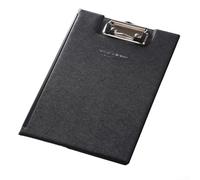 Besttoolifes Porte-bloc pliable A4 avec porte-stylo intégré, poche intérieure en métal, organiseur de documents pour bureau, école, hôpital (noir)