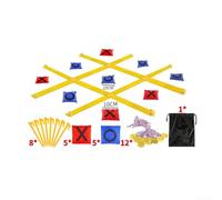 Besttoolifes Pouf Tic-Tac-Toe Game, 120 cm Jaune Bleu ABS
