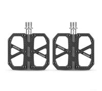 Besttoolifes Pour pédales de vélo en fibre de carbone, légères pour pédales avec axe en alliage Ti et système à 3 roulements, antidérapantes pour vélos de route et VTT