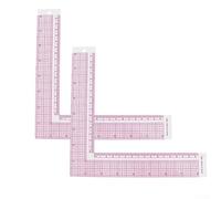 Besttoolifes Règle carrée en L en plastique pour couture, 20,3 cm transparente avec échelles internes, règle à angle droit pour projets d'artisanat et de couture