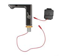 Besttoolifes Robinet de salle de bain à capteur avec affichage numérique, robinet mitigeur automatique sans contact, poignée unique montée pour évier, finition chromée, cuivre (gris)