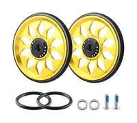 Besttoolifes Roues pliantes pour roue d'entraînement en alliage d'aluminium CNC, légère pour accessoire de vélo avec vis M6, roue avant (couple doré)
