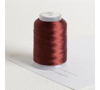 Besttoolifes Rouleau de fil à broder à la main en soie glacée pour loisirs créatifs, fabrication de pompons et tissage au point de croix, vert et bleu (marron 15)