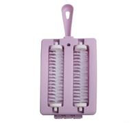 Besttoolifes Rouleau ramasse-miettes portable pour nettoyage de tapis, brosse de balayage avec deux brosses pour recueillir la poussière et les débris, récipient facile à vider, violet (violet)