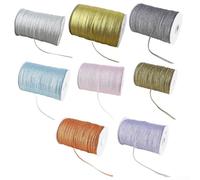Besttoolifes Ruban métallique 3 mm x 18 m pour travaux manuels - Or, argent, violet, orange, vert, rose, bleu, gris - Rubans pour nœuds pour cheveux, mini chapeaux cylindriques, emballage de mariage