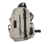 Besttoolifes Sac à dos de pêche pour le rangement des articles de pêche, sac de pêche en tissu Oxford imperméable avec bande réfléchissante, organiseur de grande capacité avec plusieurs (blanc)