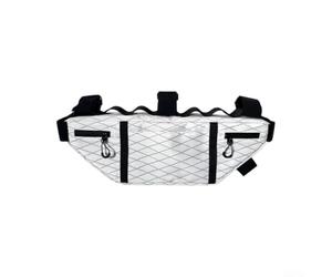 Besttoolifes Sac de cadre de grande capacité et vélo de route, pochette avant triangulaire en nylon imperméable avec profil étroit, blanc 41,9 x 14,5 cm