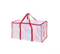 Besttoolifes Sac de rangement tissé de grande capacité pour couettes, couvertures et vêtements - Sac de déménagement transparent très résistant avec poignées, 69 x 36 x 38 cm (rouge)