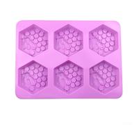 Besttoolifes Savon fait main en silicone en forme d'abeille à 6 trous pour fabrication de savon en résine, gâteau, chocolat, résistant à la chaleur jusqu'à 240 °C